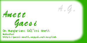 anett gacsi business card